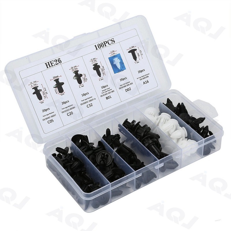 For Ford Car Push Pin Rivet Bumper Door Trim Panel Retainer Clip Fastener 100pcs