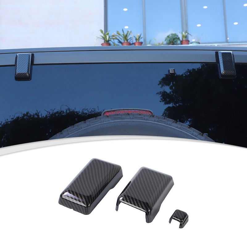 3x Tailgate Rear Door Window Glass Hinge Cover Trim For Ford Bronco 2021+ Carbon gallery