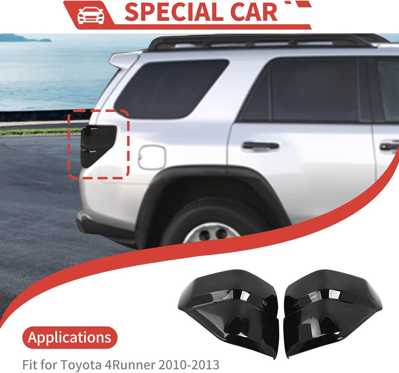 Smoked Black Tail Light Lamp Guard Cover Trim Bezels for 4Runner 2010-2013 gallery