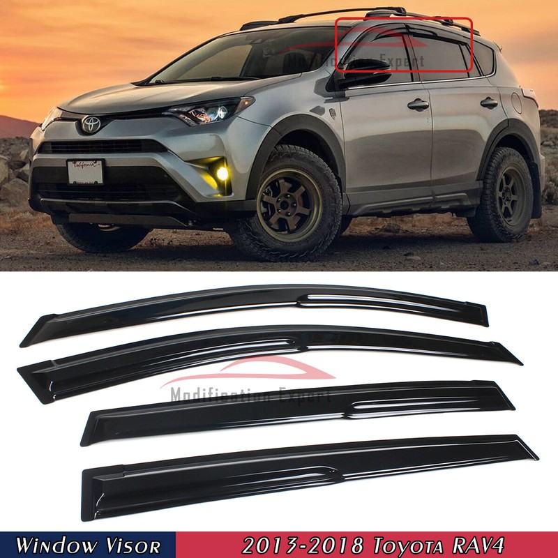 For 2013-2018 Toyota RAV4 JDM Mugen Style Window Visors Rain Guards Deflectors