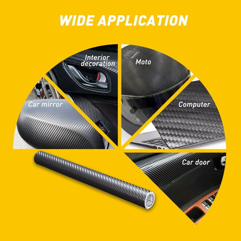 5D Waterproof Carbon Vinyl Fiber Wrap Car Sheet Roll Film Sticker Decal Paper S