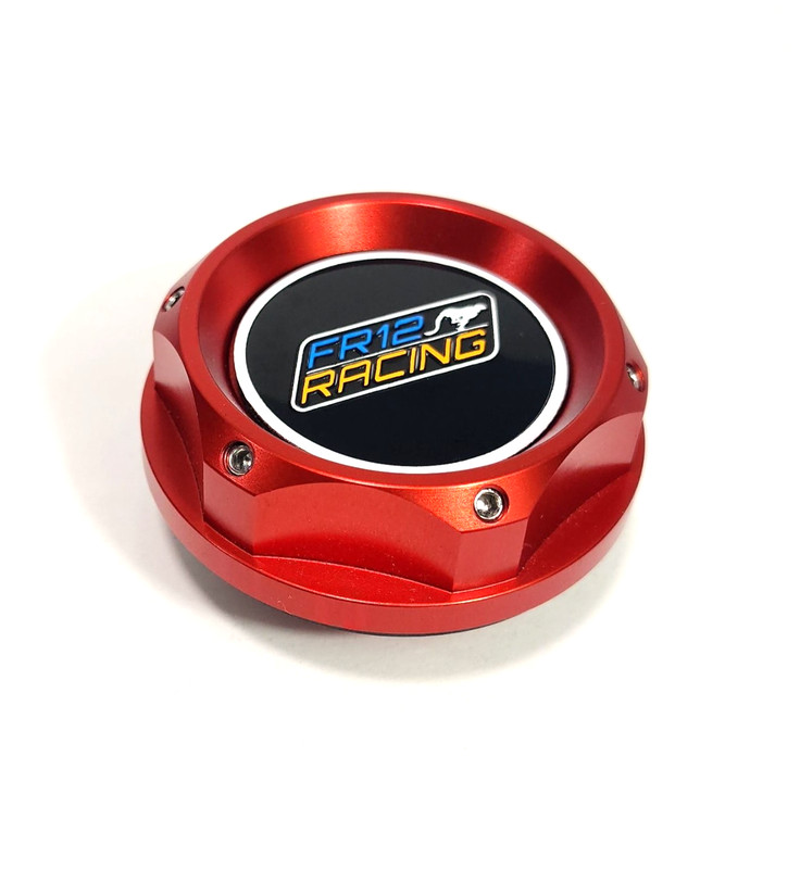 RED FR12 RACING BILLET ENGINE OIL CAP FOR TRD COROLLA TACOMA TUNDRA RV4 JDM