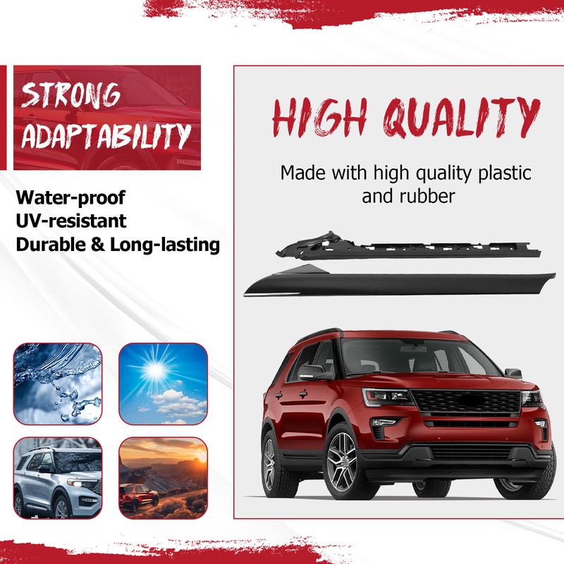 Right Side Windshield A-Pillar Molding INNER OUTER Trim For 11-19 Ford Explorer gallery
