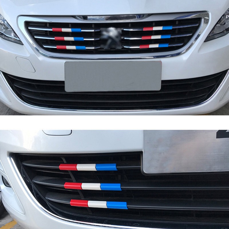 Fits Peugeot 308 408 New Set of 3 France Grille Cover Flag Trim Color Front gallery