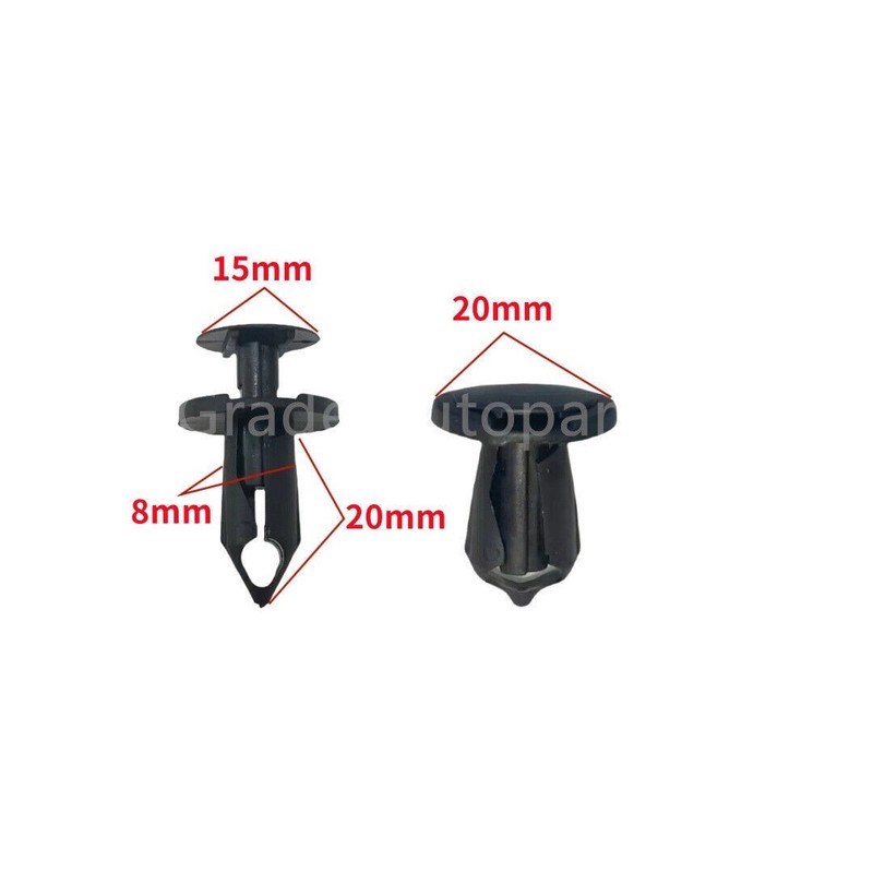 100x 8mm Bumper Clips for Car Hole Retainer Rivets Fastener Fender Push Pin gallery