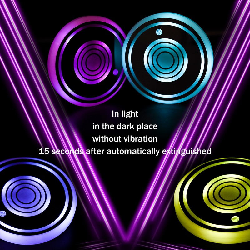 2Pcs Car Cup Holder Lights - 7-Color LED Interior Decoration Light Pads for Cars gallery