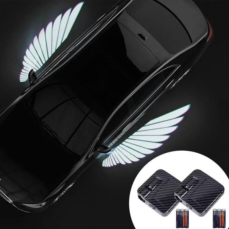 2Pcs Car LED Angel Wings Wireless Door Atmosphere Lighting Shadow Projector Lamp gallery