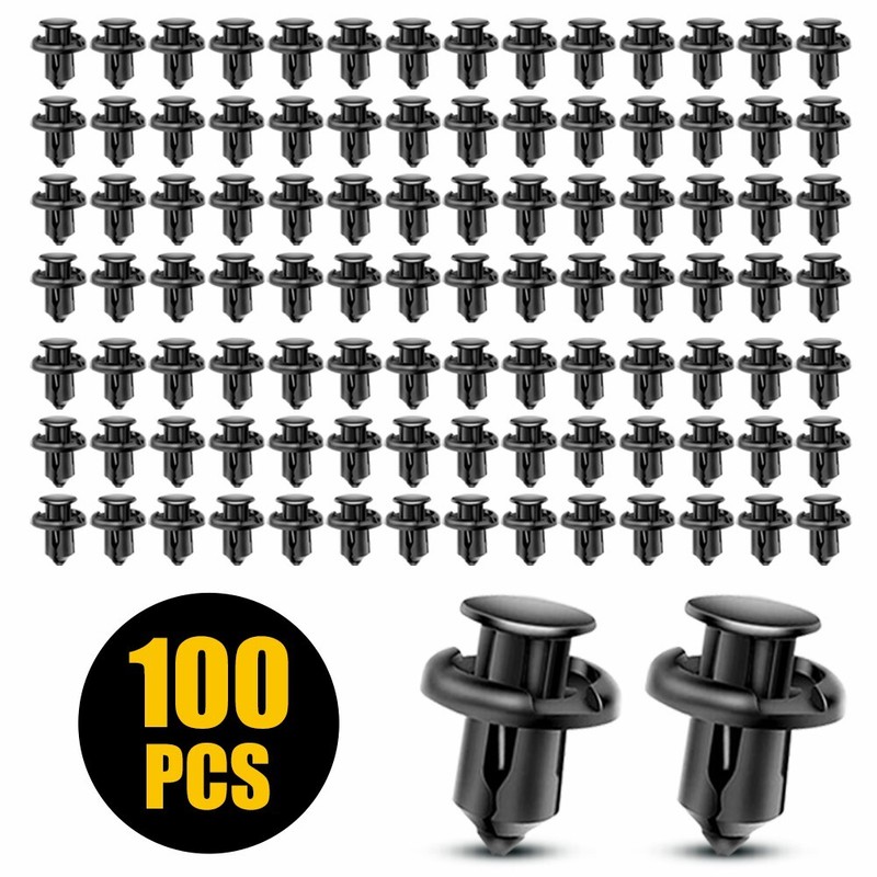 10mm 100 pcs Hole Clips Bumper Car Fender Rivet Fastener Push Type