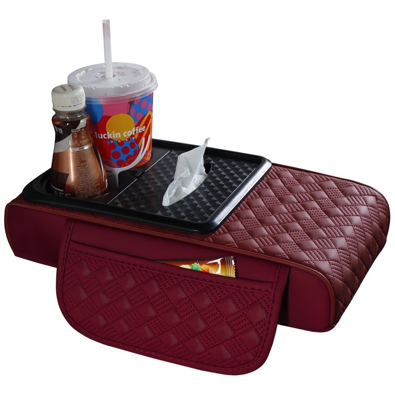 Luxury Leather Car Armrest Pad Cover Center Console Box Cushion Protector Mat