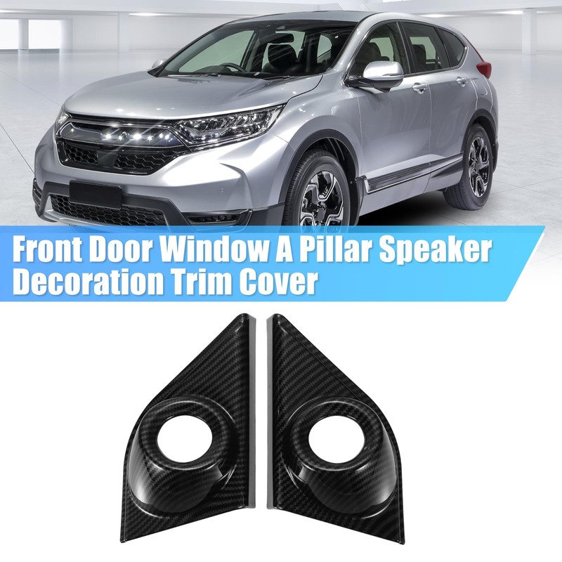 X AUTOHAUX Carbon Fiber Pattern Front Door Window a Pillar Speaker Black gallery