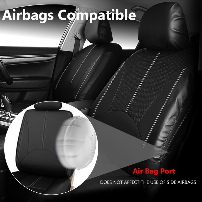 13PCS PU Leather Car Seat Cover Front Rear Protector Cushions Universal Full Set gallery