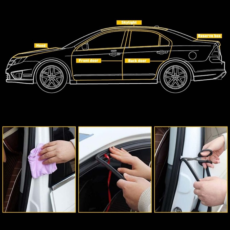 Rubber Seal Edge Trim For Car Door Window Hood Anti Noise Weather Strip Black gallery