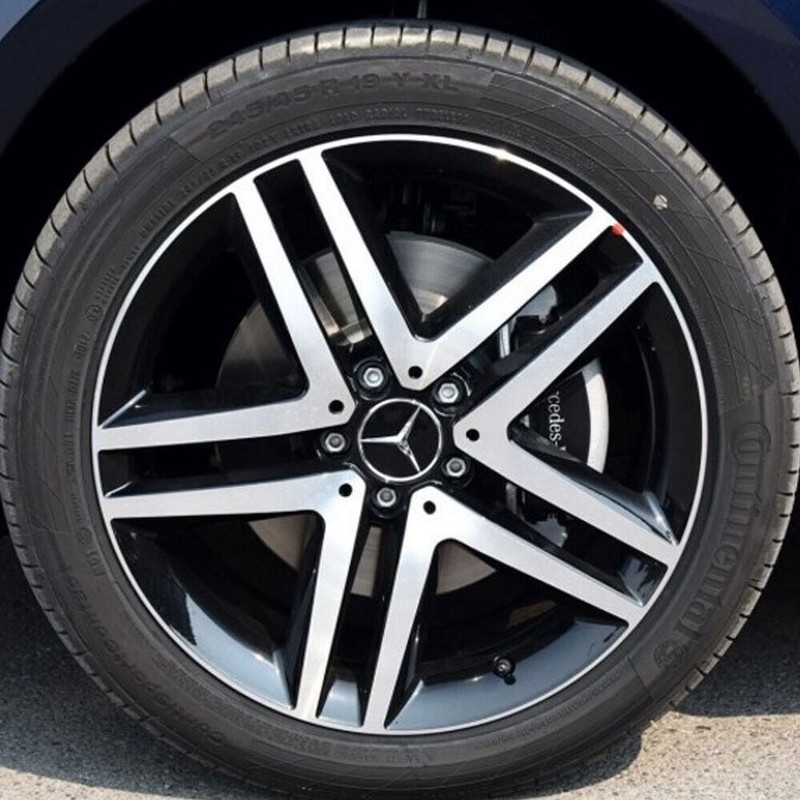4x75mm Matte Black Wheel Center Rim Hub Caps Badge For Most Models MercedesBenz gallery