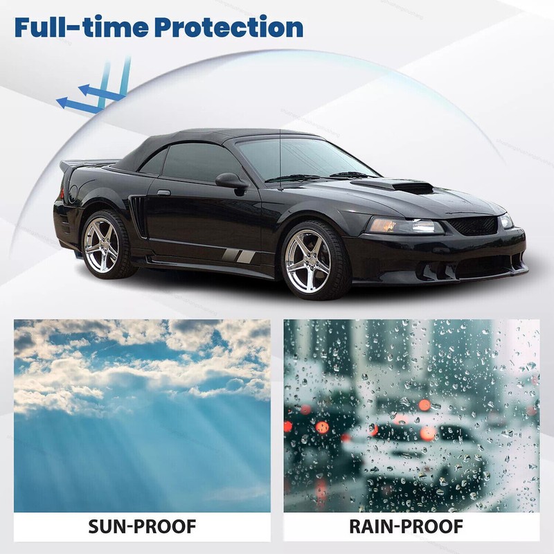 Black Plastic Soft Top W/window Convertible Fit For Ford Mustang 1994-2004 gallery
