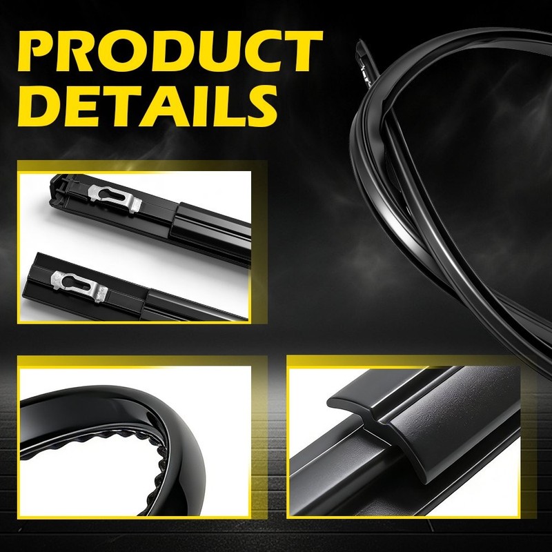 2X Outer Roof L&R Drip Trim Moulding Kit for Honda Civic 2016-2021 Black Rubber gallery