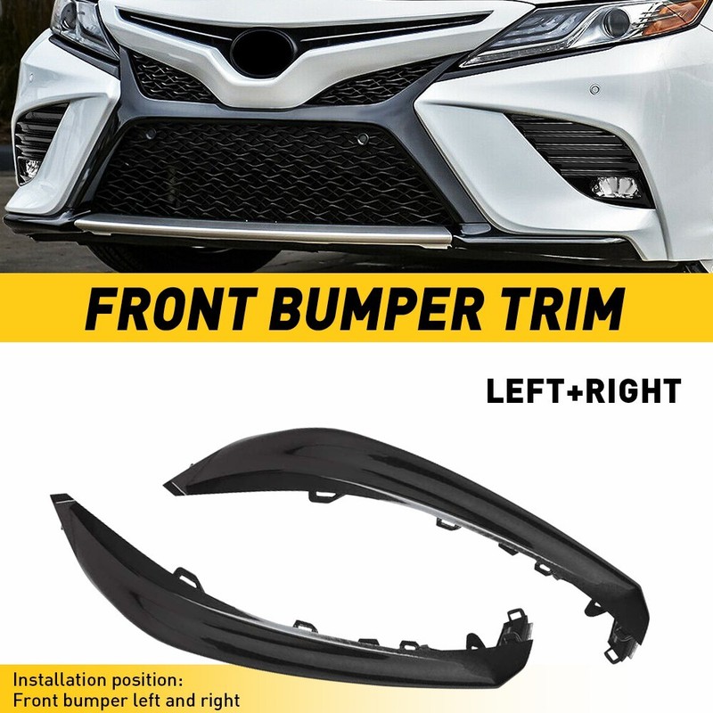 2Pcs For 2018 19 2020 Toyota Camry SE XSE Front Bumper Lower Grille Trim Molding