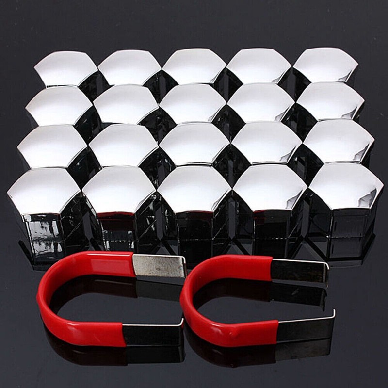 Silver Car Chrome Caps Cover Car Wheel Bolts Nuts Universal For Auto Accessories