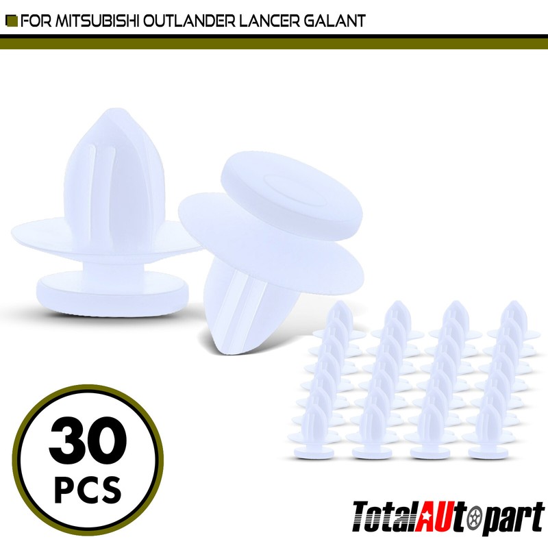 30Pcs Molding Retainer Clips for Mitsubishi Outlander Lancer Galant 8mm Nylon