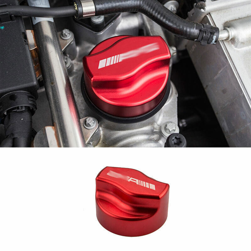 Red Aluminum Outside Engine oil Cap Cover Trim 1PCS For Benz C-Class 2015-2021 gallery