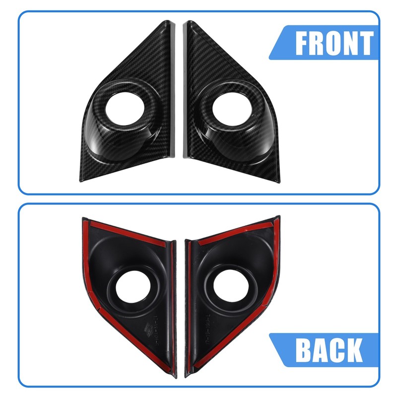 X AUTOHAUX Carbon Fiber Pattern Front Door Window a Pillar Speaker Black gallery