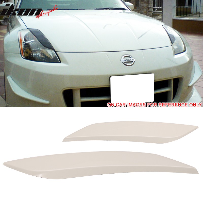 Fits 03-09 350Z Headlight Eyelids Eyebrows Cover Painted #QX1 Glacier Pearl