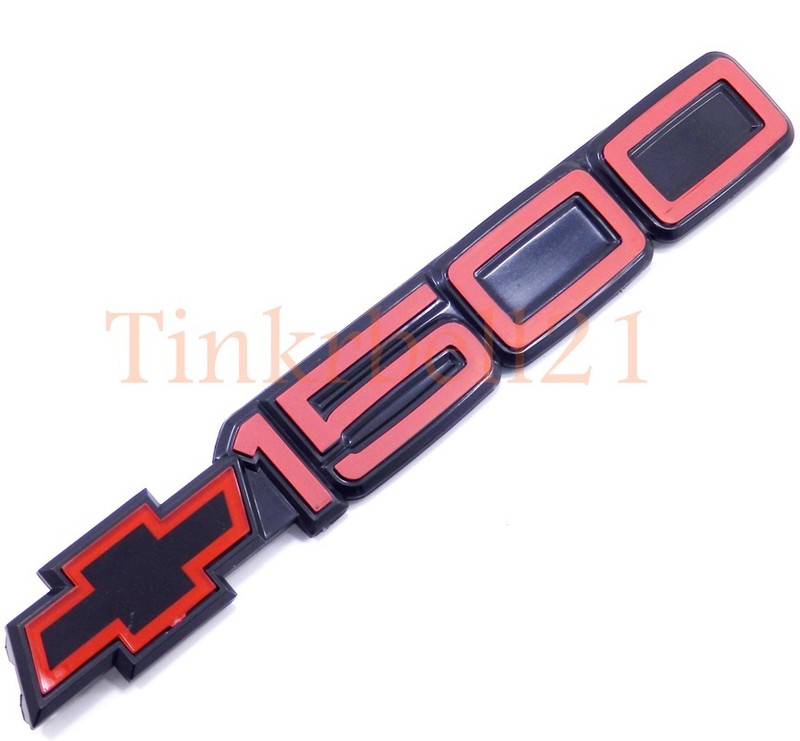 88-98 Red Black 1500 Door Emblem Nameplate Tahoe Blazer Suburban 454ss