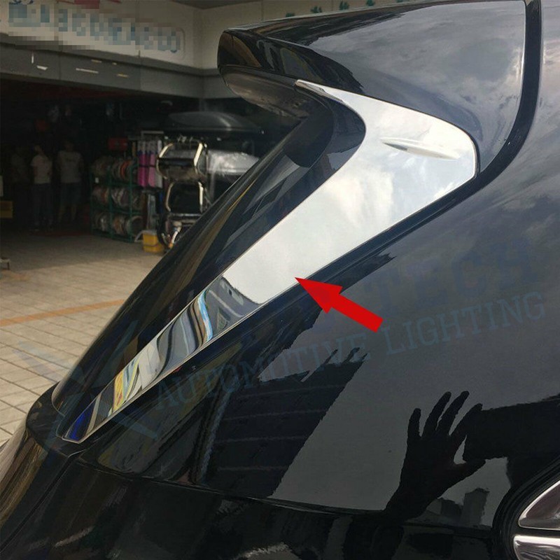 Chrome Rear Window Side Spoiler Wing Cover Trims For Toyota Highlander 2014-2019 gallery