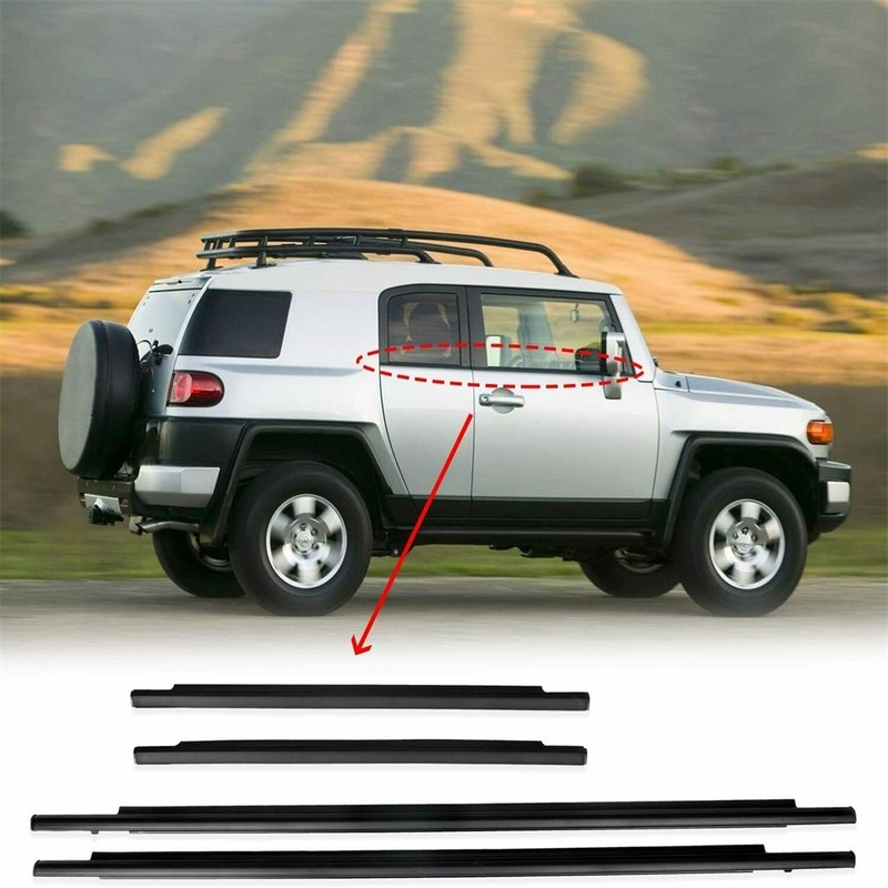 For 2007-2014 Toyota FJ Cruiser Door Belt Molding Weatherstrip (FRONT & REAR)