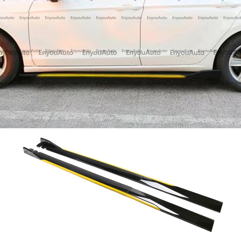For Mazda MX-5 Miata 86″ Side Skirt Extension Rocker Panel Splitter Black Yellow