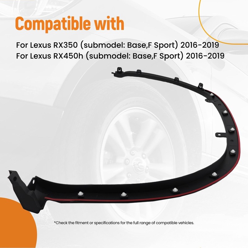 1x Front Passenger Side Wheel Opening Molding For Lexus RX350 RX450h 2016-2019 gallery