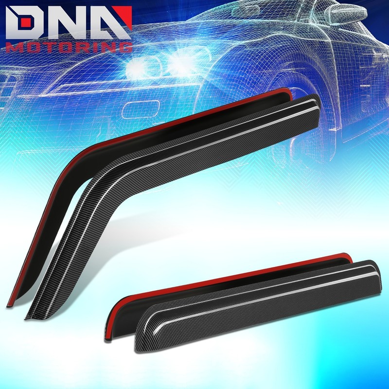 For 2006-2010 Hummer H3 Carbon Fiber Style Window Visors Sun Deflector Run Guard