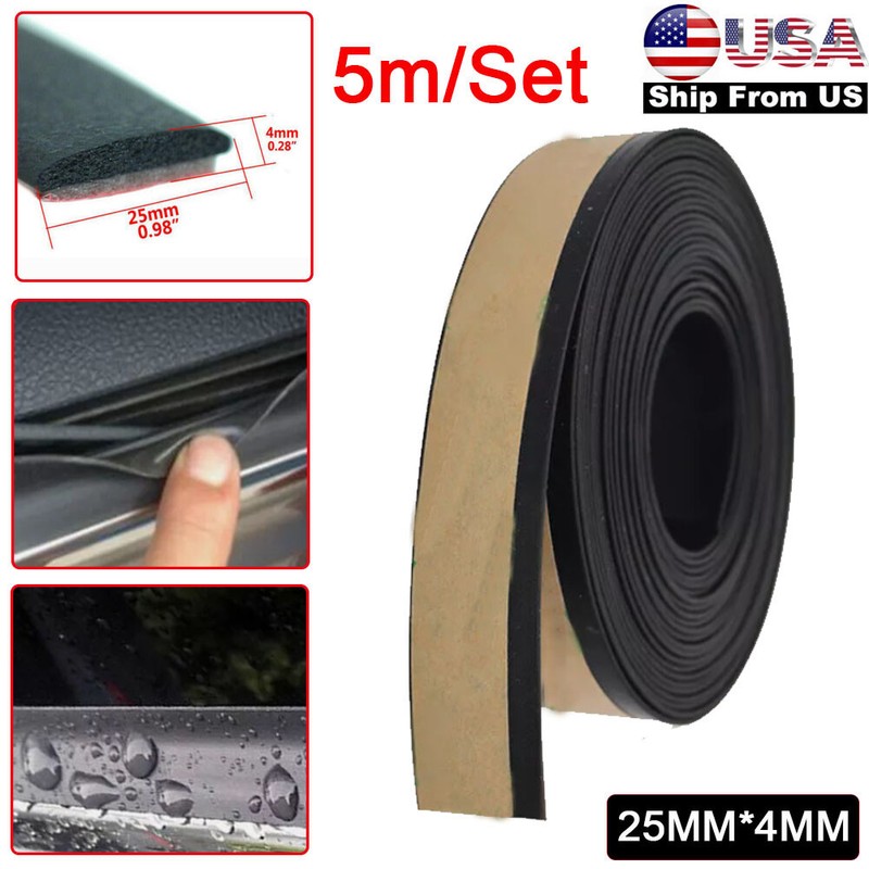 5M Car Windshield Sunroof Triangular Window Sealed Strip w/ 3M Double-sided Tape