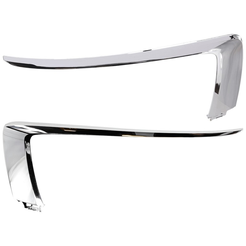 Pair Bumper Face Bar Trims Molding Step Pads Set of 2 Front Driver & Passenger