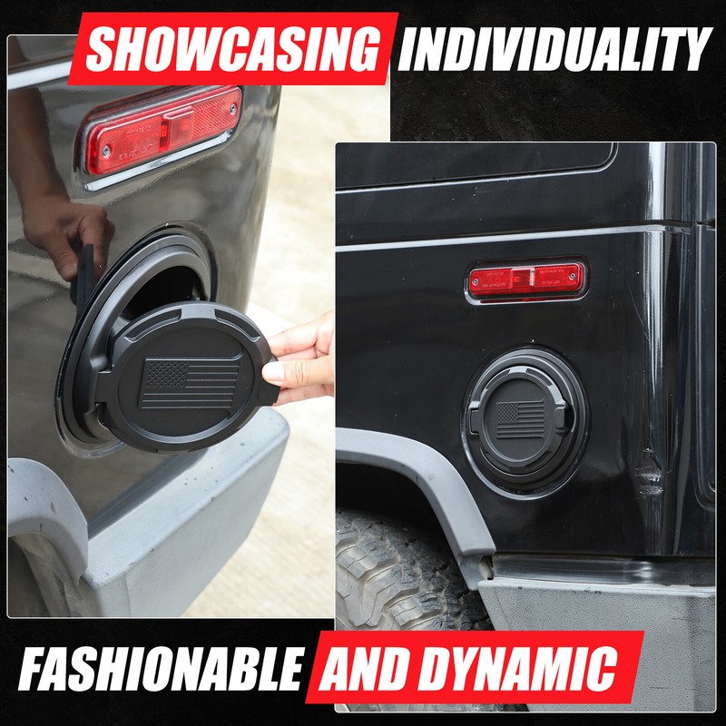 Fuel Locking Gas Tank Cap Fuel Filler Door Cover Trim For Hummer H2 2003-2009 gallery