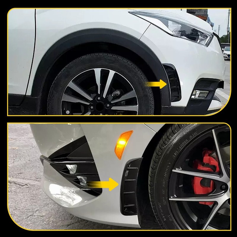 2Pcs Car Black Glossy Side Fender Air Vent Wing Cover Trim Universal Accessories gallery