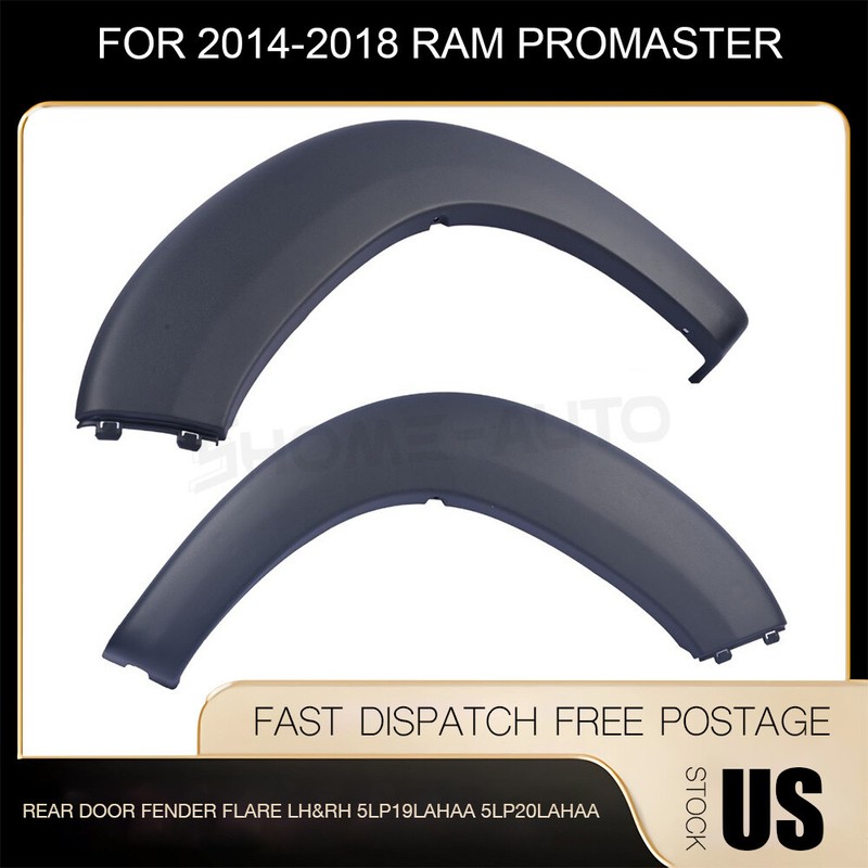 2Pcs Molding Trim Fender Flare Opening Cover Panel For 2014-2018 RAM Promaster