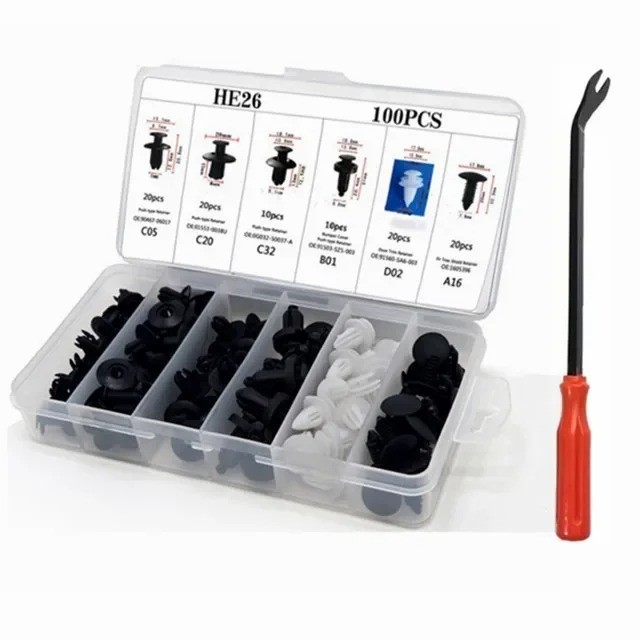 1295PCS Car Retainer Auto Fasteners Body Plastic Trim Clips Pin Rivet Bumper Kit