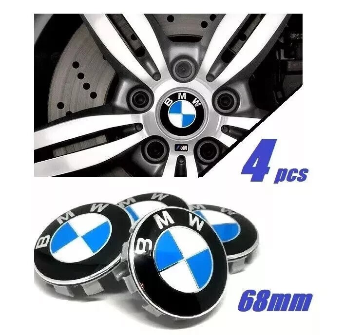 Genuine Set of 4Pcs 68mm Fit for B-M-W Wheel Rim Cover Hubcaps Emblem Badge