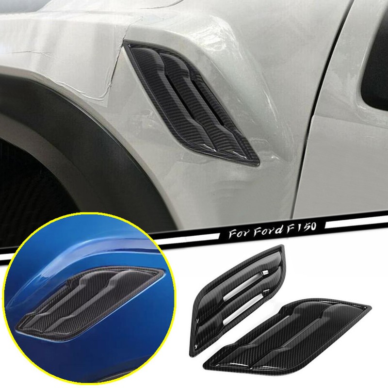 For 2015-2020 Ford F150 Raptor Carbon Fiber Side Fender Vent Overlay Cover Trim