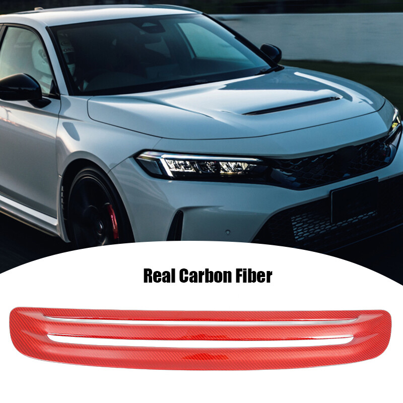1x For Civic Type R FL5 2023+ Carbon Fiber Red Hood Vent Air Scoop Trim Cover gallery