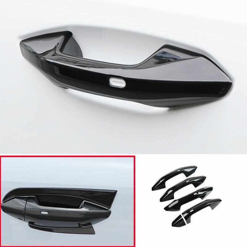 Fit For Audi A3 2022-2024 Abs Bright Black Side Smart Door Handle Cover Trim 5x