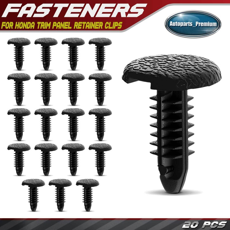 20Pcs 5mm Black Nylon Trim Panel Retainer Clip Shield Single Head Type for Honda