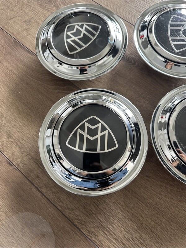 4pcs Mercedes Benz Maybach Silver Chrome Spin Floating Center Caps 145mm Spin gallery