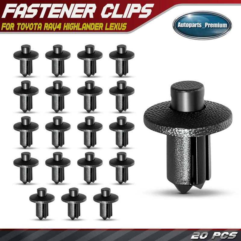 20Pcs 10mm Nylon Cowl Panel Insulator Clips Retainer Push-Type for Toyota Lexus