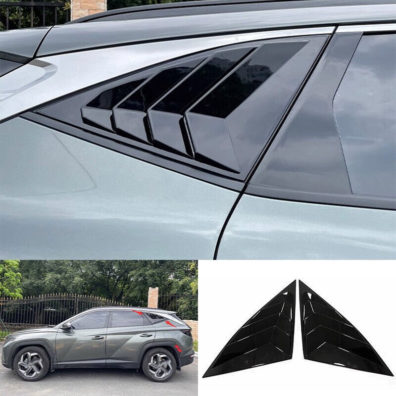 For Hyundai Tucson 2022-24 Black Glossy Rear Triangular Window Glass Decor Trim