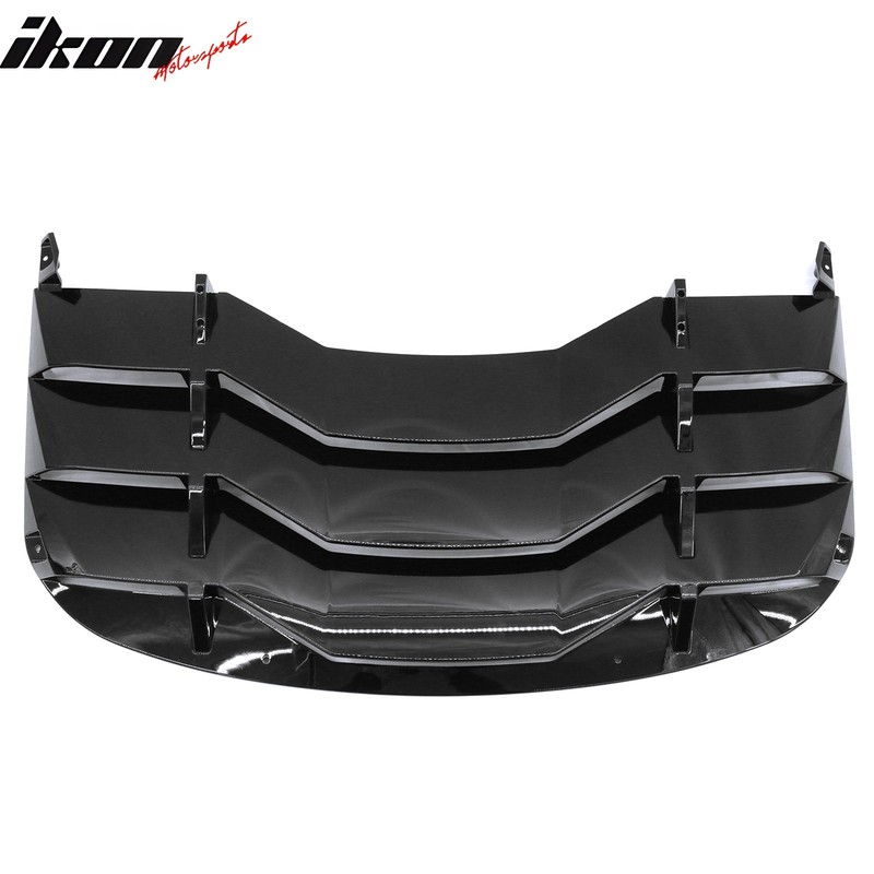 For 24-25 Mustang Coupe IKON Rear Window Windshield Louver Cover ABS Gloss Black gallery