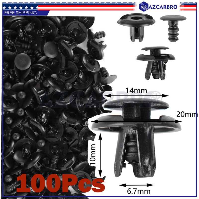 100Pc Fender Clips Push Rivets Retainer For Toyota Sienna Yaris 2015 90467-07164