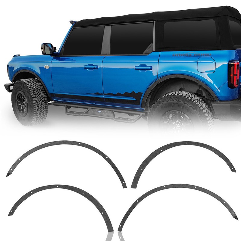 4Pcs Fender Flare Kit Wheel Liner Trim for 2021 2022 2023 2024 2025 Ford Bronco