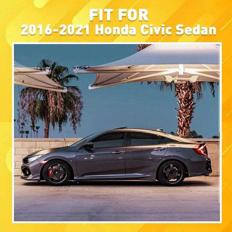 For Honda Civic Sedan 2016-2021 Chrome Delete Blackout Window Trim Black gallery