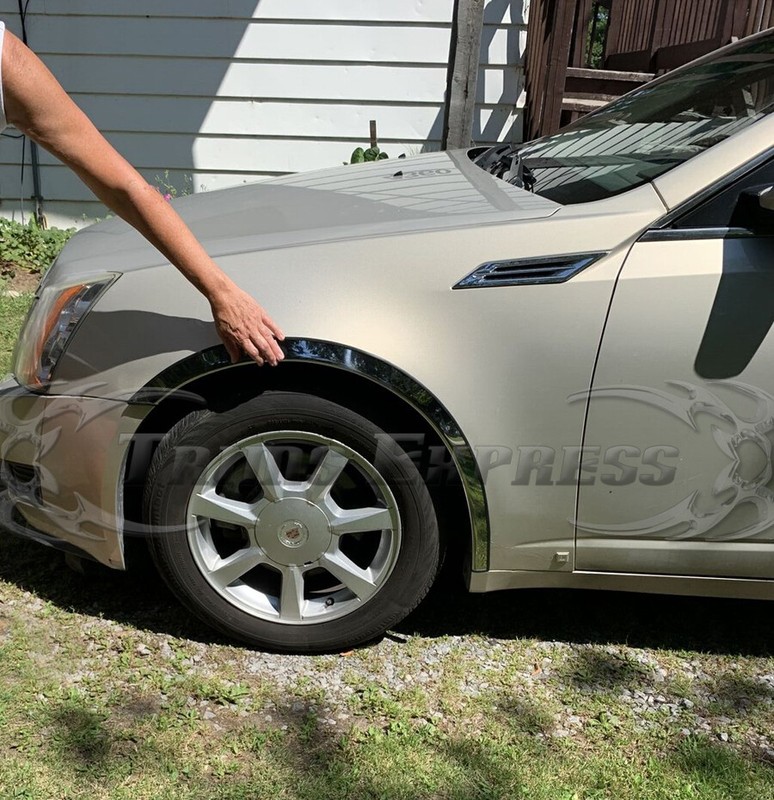 for:2008-2013 Cadillac CTS Sedan/Wagon/Coupe Stainless Fender Trim 4Pc 1 3/4″